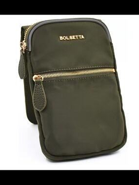 Bolsetta Olive Green Men's Crossbody Phone Bag